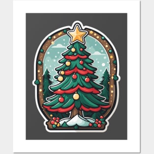 Christmas Tree Drawing Posters and Art